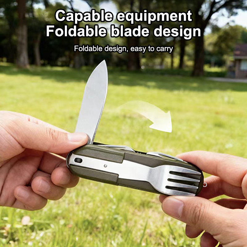 New Stainless Steel 7 In 1 Cam - Camping Cooking Knife Set 评论和价格