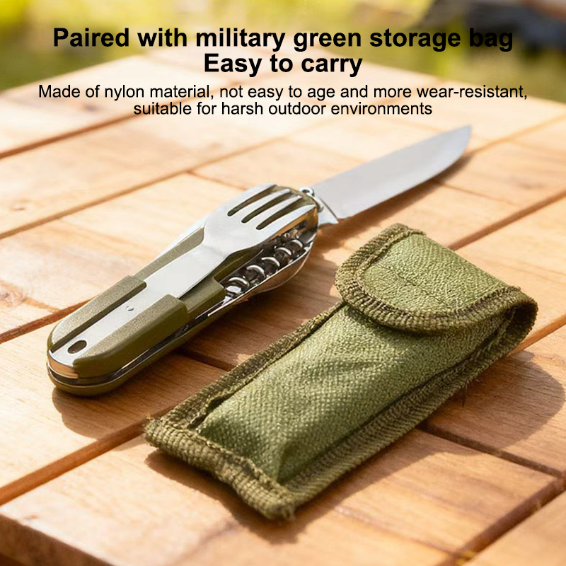 New Stainless Steel 7 In 1 Cam - Camping Cooking Knife Set 评论和价格