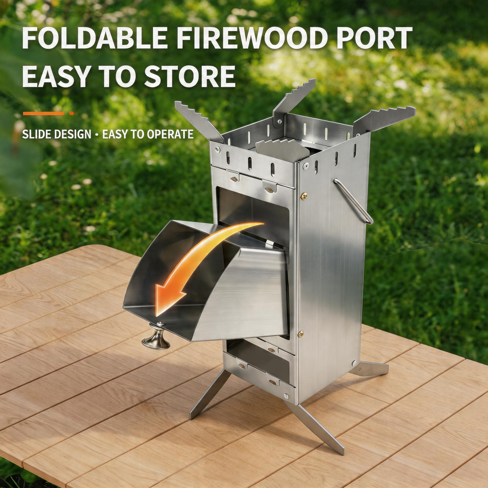 Portable Foldable Rocket Stove - Camping Cooking Device 评论和价格