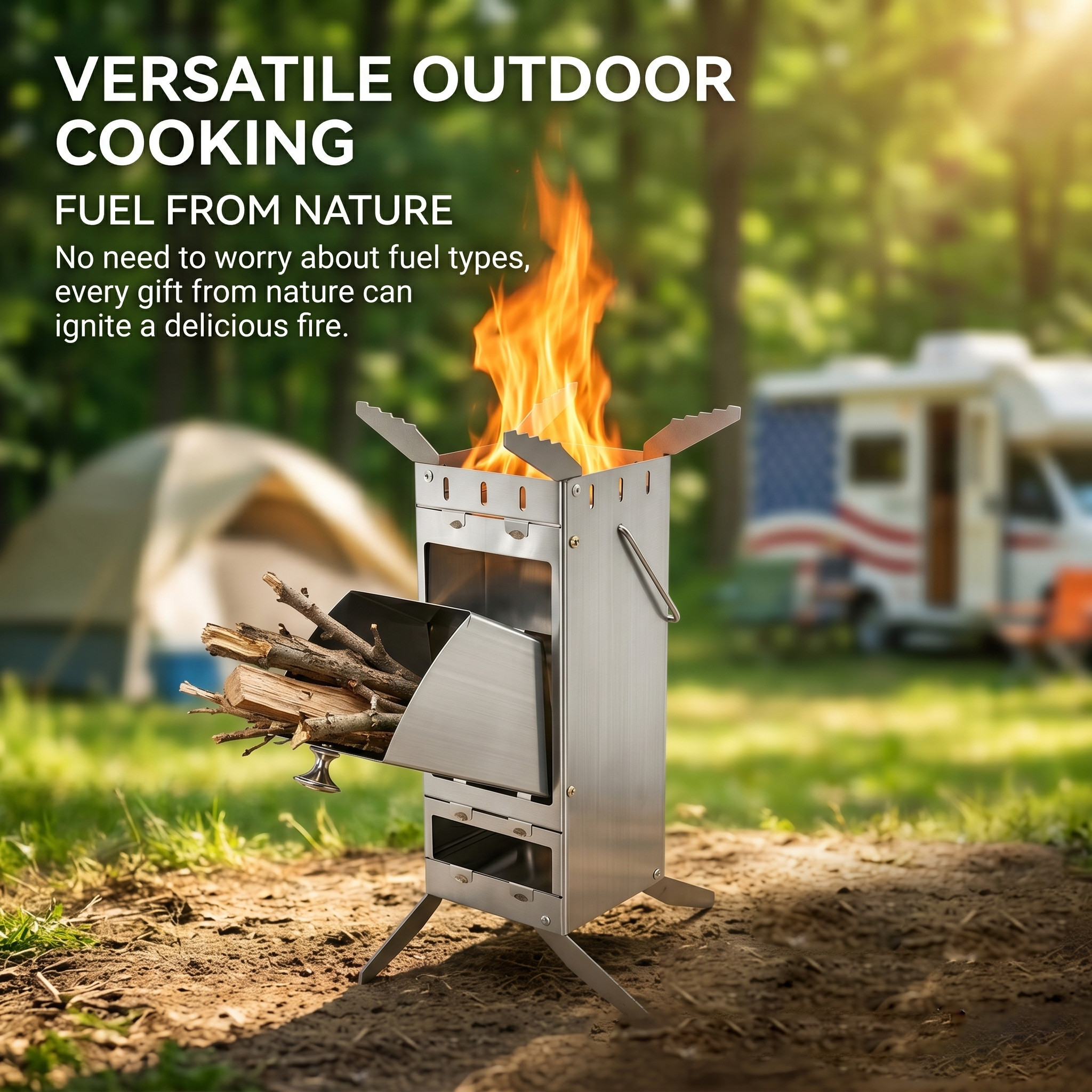 Portable Foldable Rocket Stove - Camping Cooking Device 评论和价格