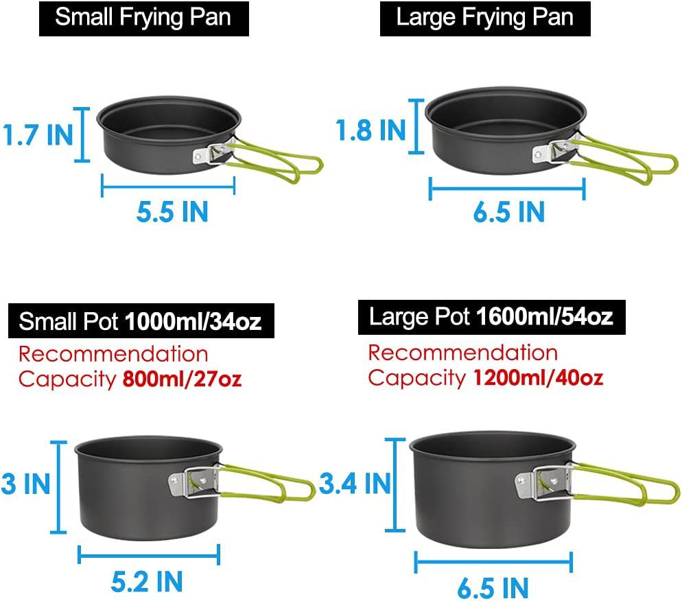 Outdoor cooking pot camping ut - Camping Cooking Set For 4 评论和价格