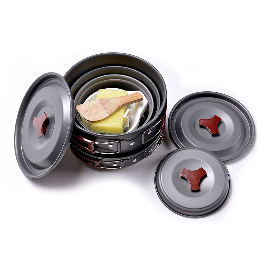 Outdoor Camping Cookware Kit N - Camping Cooking Set Compact 评论和价格