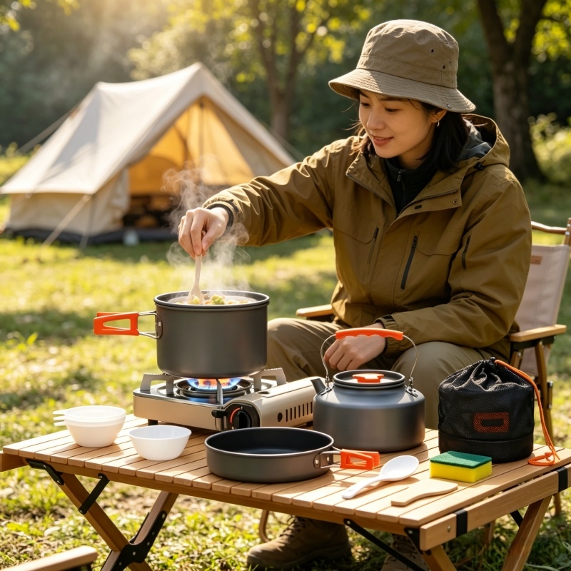 Camping Cookware Set Outdoor P - Camping Cooking Bundle 评论和价格