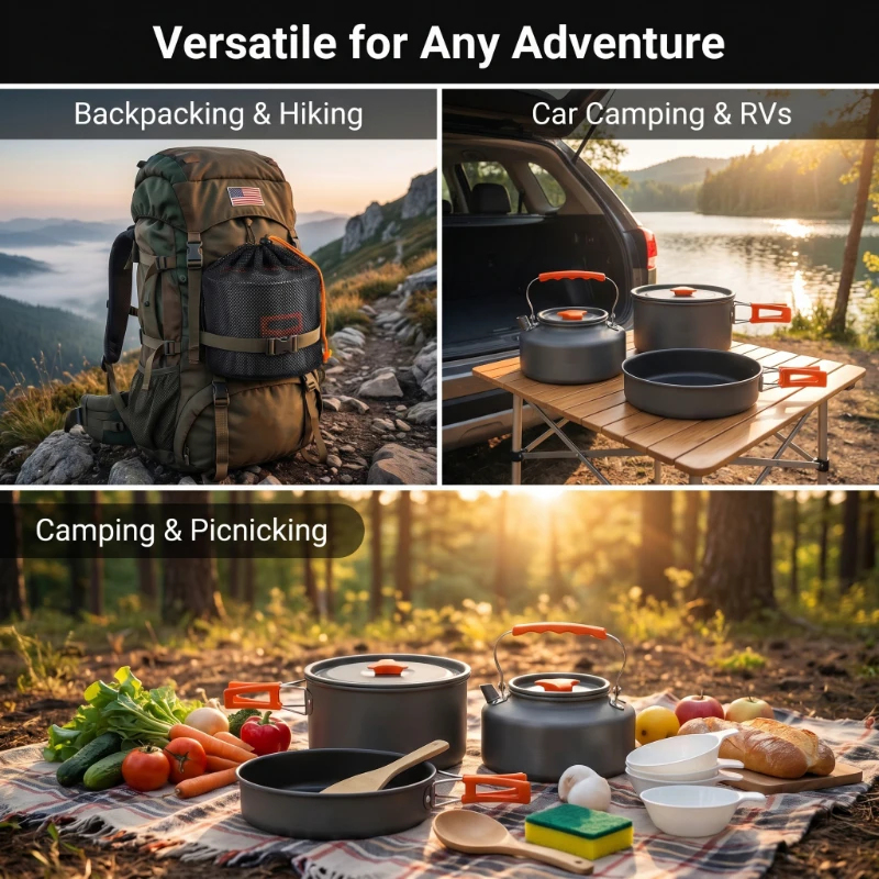 Camping Cookware Set Outdoor P - Camping Cooking Bundle 评论和价格