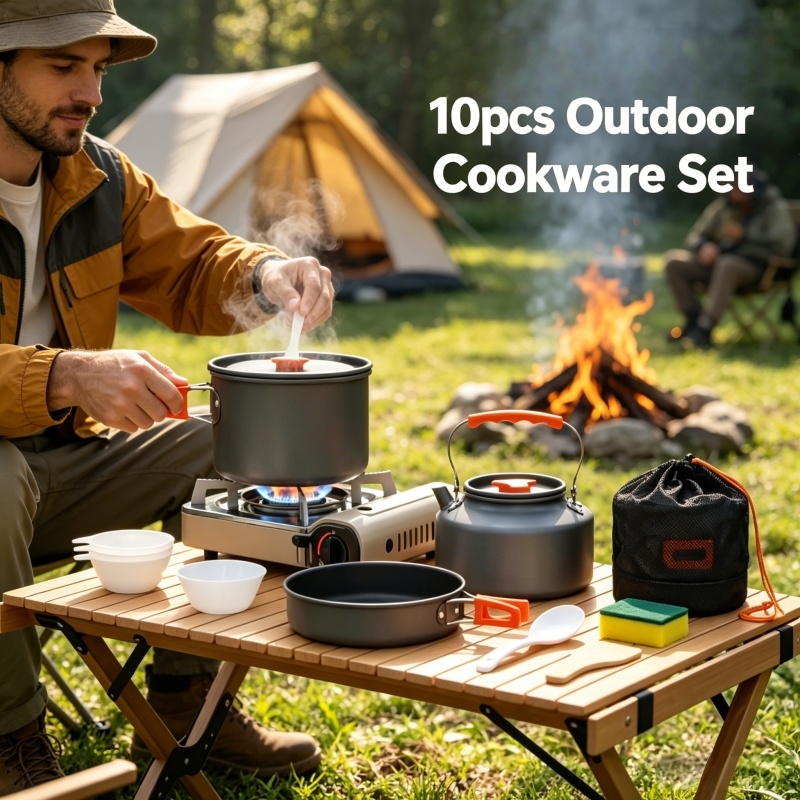Camping Cookware Set Outdoor P - Camping Cooking Bundle 评论和价格